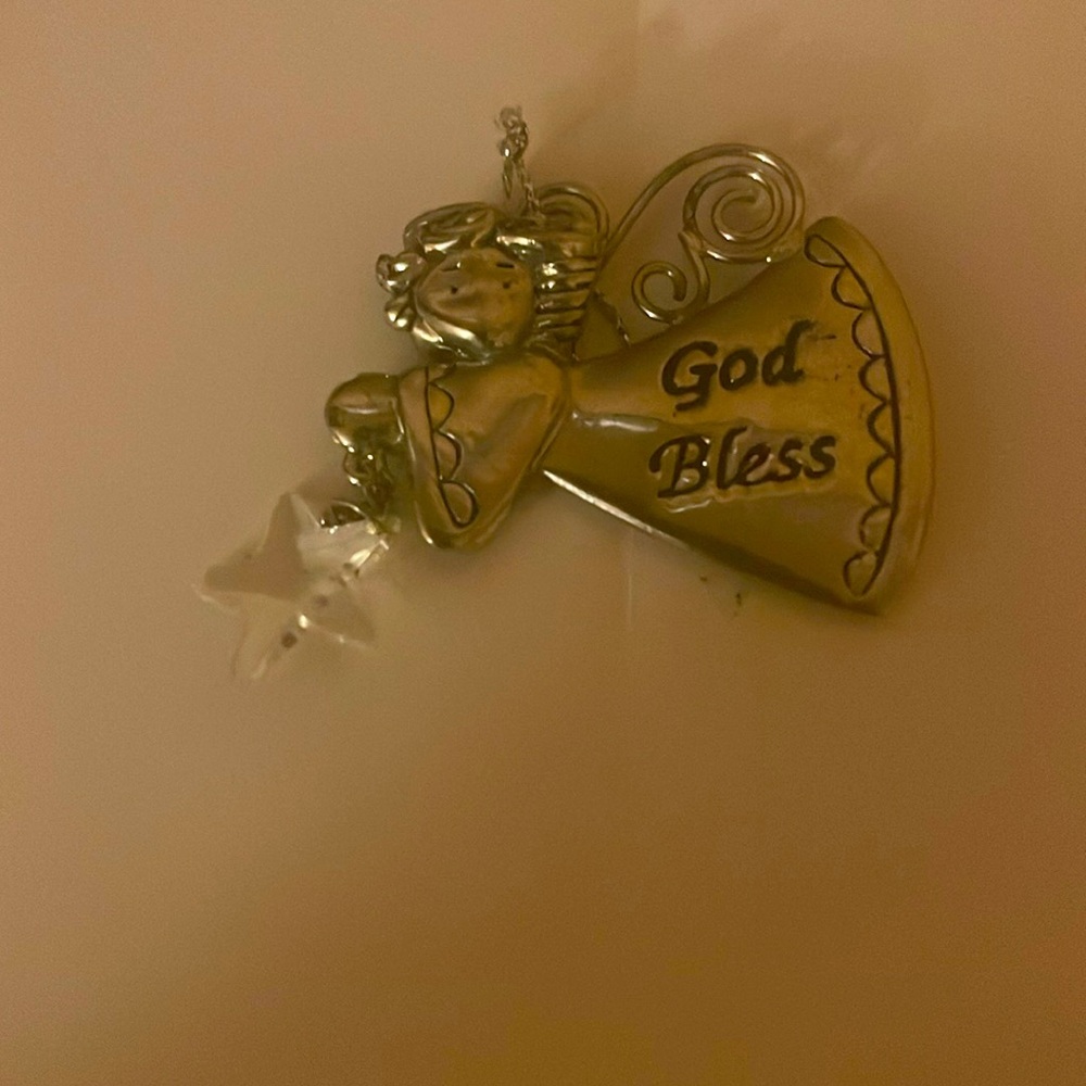 Silver angel ornament